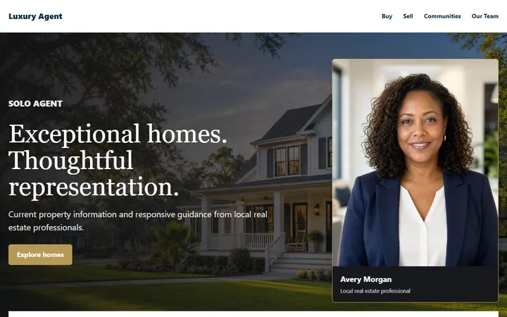 Luxury Agent real estate website design preview
