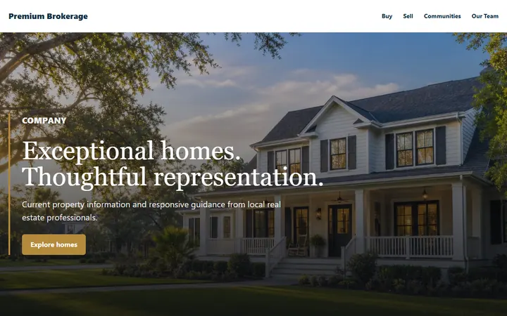 Premium Brokerage real estate website design preview