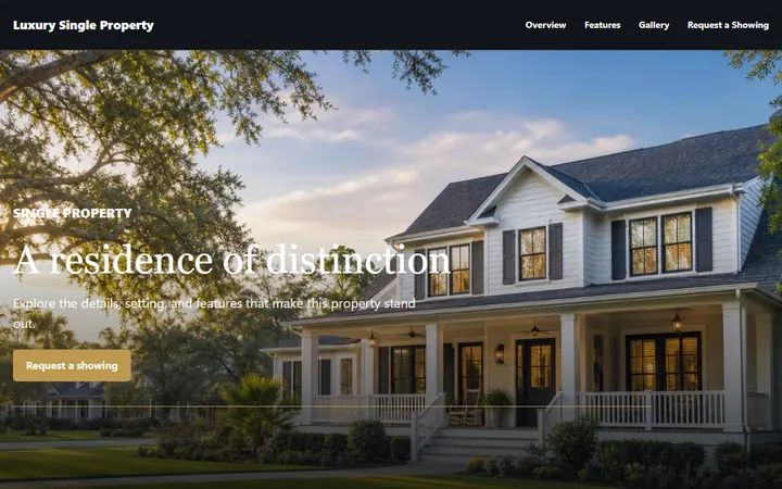Luxury Single Property real estate website design preview